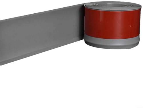 HOHOVYVY Listón de terminación para encimera de cocina, 4 metros, zócalo de PVC suave, zócalo de plástico impermeable (gris)