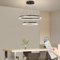 Mikeru Moderne 2-Ring runde Esszimmer-Pendelleuchte, ø20+40CM Deckenleuchte, dimmbar von 10%-100%, 3000-6000K Wohnzimmerleuchten mit Fernbedienung, Deckenbeleuchtung, Hängeleuchte für das Wohnzimmer