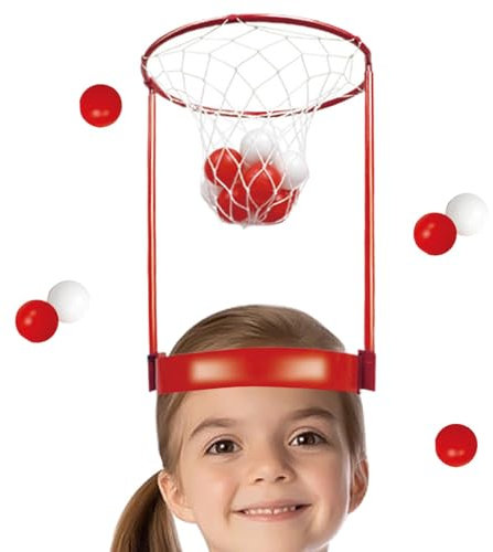 laxreheye Kinder-Head-Hoop-Basketballspiel, Head-Hoop-Basketballspiel, Lustiges Basketballspiel drinnen, Korbnetz-Stirnbandspielzeug für Kinder im Alter von 3–6 Jahren, weihnachtliche