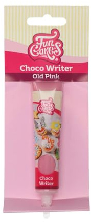 FunCakes Choco Writer Lebensmittelfarbe Stifte, Old Pink, 25 g | Essbarer Lebensmittelstifte, Schokoschrift für Keksen, Cupcakes, Kuchen und mehr, Schokoladengeschmack