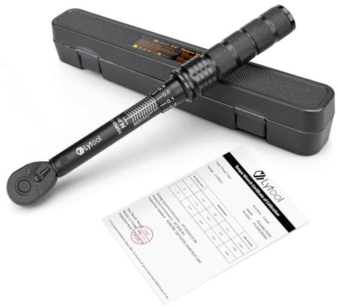 Lytool Clé-Dynamométrique:Vélo 2-24 Nm, 1/4, 72 Dents, Double Direction avec Fast-Release, Précision 3%, Acier CR-V & Carbone pour Vélos et Motos Certificat d'Étalonnage Inclus