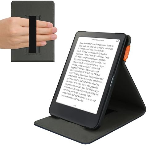 kwmobile Étui pour liseuse électronique Compatible avec Kobo Clara HD - Étui Housse Rabat liseuse Simili Cuir Bleu foncé