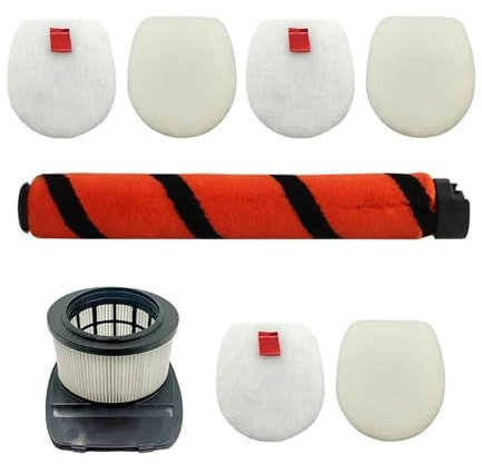 Juego de cepillo de rodillo de suelo simplificado y filtros de espuma para aspiradoras Shark IC300/IZ251/IZ201/IZ102, fácil limpieza, compatible con modelos del Reino Unido, mejora el rendimiento y la