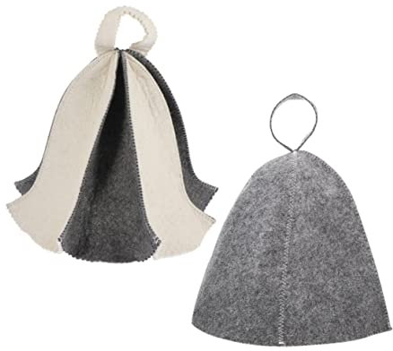KONTONTY Wiederverwendbare Wasserabsorbierende Saunahüte 2 Stück Filz Saunakappen Für Sauna Und Badezimmer Atmungsaktiv Schützend Langlebig Passend Für Langes Haar