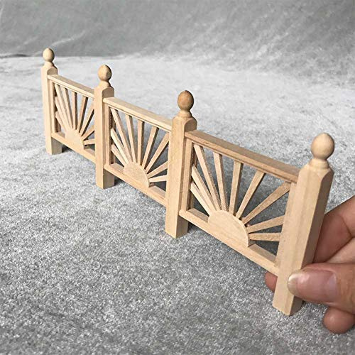 Wooden Dollhouse Handrail Miniature for 1:12 Dolls, Garden Balcony Decoration Toy, Nice Display to Decorate Your Doll's Room, to Decorate the Garden, Patio, or Balcony