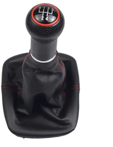 XEDLAMP 5-Gang-Auto-Schalthebelabdeckung, for Golf, 2 3 4 Cabrio, for Polo, 6N, for Passat, 35i Schaltknauf Gamasche Kofferraumkoffer MT Car Styling Schaltsack(Black 5 Speed-Red)