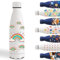 Gourde, 500ml Gourde Isotherme, Gourde Personnalisée avec Arc-en-Ciel, Gourde Enfant Garde au Froid Pendant 24 Heures/Chaud Pendant 12 Heures, Bouteille d'eau pour l'École, Bureau, Sports, Blanc