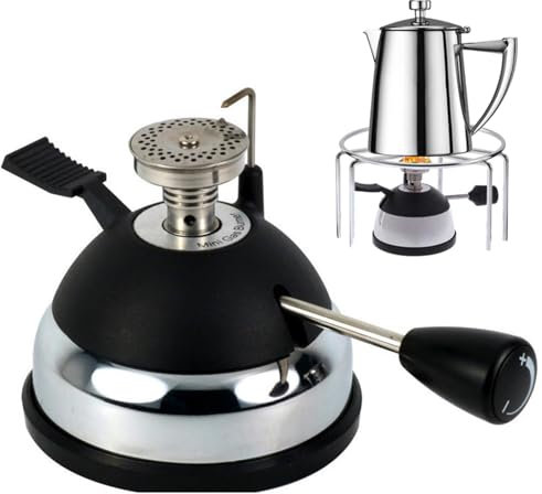 Bunsen Burner, Refillable Portable Butane Burner for Tabletop Siphon Syphon Adjustable Flame Butane Gas Burner Gas Stove for Picnic Camping Travel, Gas Storage Capacity: 30g, Temperature: 1200℃