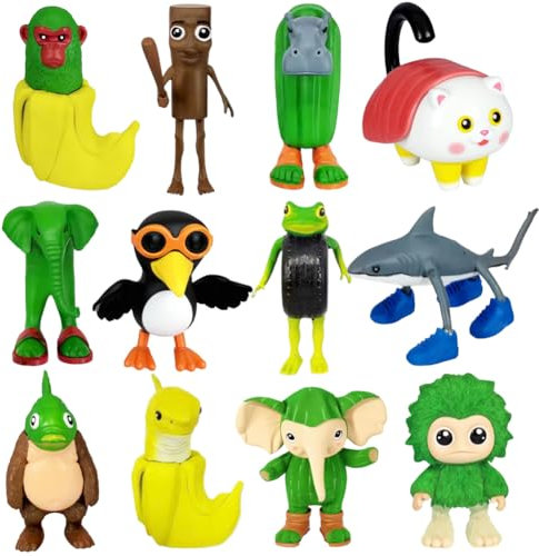 Dlishka Italian Brainrot Action Figures Set,Funny Collectible Figures for Kids & Adults,Tralalero Tralala-Inspired,Creative Shark,Monkey and More Toys,Safe Gifts for Fans Ages 6+ (I-12PCS)