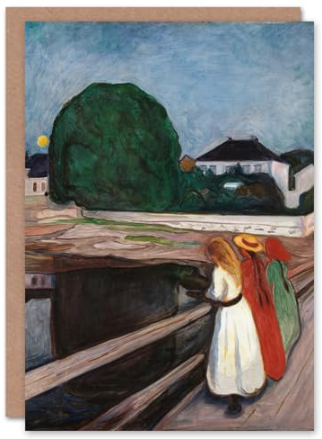 Artery8 Edvard Munch Art Card Young Girls on the Bridge