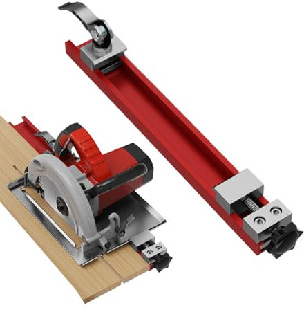 Gazocua Guía de sierra circular, regla de máquina de cortar, guía de sierra de inmersión, soporte de abrazadera ajustable con base de precisión, para manualidades de madera, carpintería y proyectos de