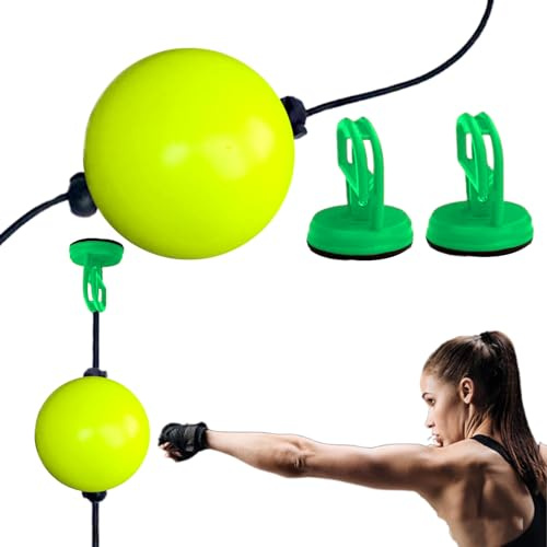 Lightweight Boxing Ball - Double End Speed Bag, Suction Cup Reflex Punching Ball | Adjustable Elastic Rope Structure, Hangable Boxing Training Gadget, Home Gym Exercise For Beginners Advanced Boxers