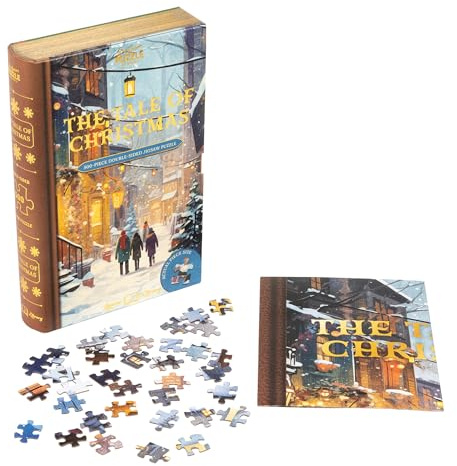 Professor Puzzle The Tale of Christmas Jigsaw Library Puzzle | 500-Piece Double-Sided Jigsaw in Book-Style Box | Two Charming Christmas Images | Great Gift for Adults & Teens