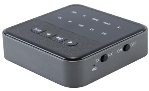 Ubric Bluetooth 5,4 Audio Adapter, 2-in-1 Audio Transmitter, Adaptiver Low Latency 3,5mm AUX Bluetooth Adapter Für Flugzeug, Auto, TV, Kopfhörer, Lautsprecher
