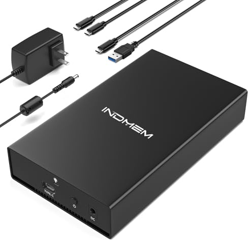SAS to USB Adapter Gehäuse mit USB-C, 5 Gbit/s Docking Station | SAS Tool-Free Hartplattengehäuse für 2,5-Zoll/3,5-Zoll SAS/SATA HDD/SSD, maximale Kapazität von 18 TB