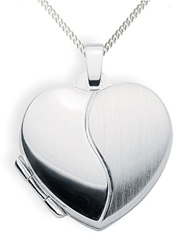 Haus der Herzen Medaillon 925 Silber Herz zum öffnen für Bildereinlage/ 2 Fotos Amulett (Kette 925 Siber)