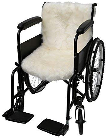 Lammfell - ROLLSTUHL Auflage echtes kuscheliges Merino Fell 85 x 45 cm Farbe Naturweiß