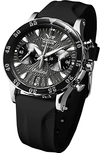 Vostok Europe Undine Women's Watch with 2 Replacement Straps Ladies Chronograph Date 20 ATM