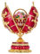 danila-souvenirs Fabergé-Stil Ei Spieluhr Schmuckkästchen Frühlingsblumen mit Korb der Blumen 16,5 cm rot