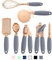 COOK WITH COLOR Juego de utensilios de cocina de acero inoxidable chapado en cobre con asas suaves al tacto, color gris cobre, 7 piezas