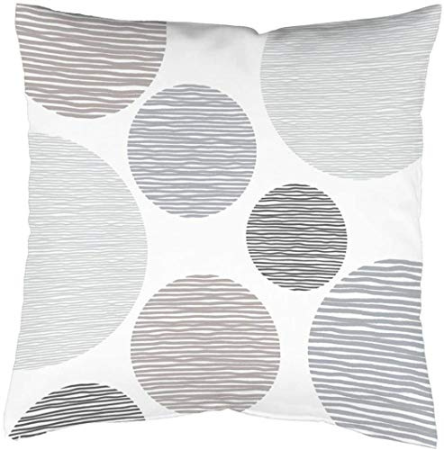HOME WOHNIDEEN Kissenhülle Digitaldruck Borden 066502-0301 H x B 50 x 50 cm Grau