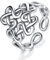 AEONSLOVE Ringe Silber für Damen Herren Verstellbar Keltischer Knoten Vintage Verlobungsringe Freundschaftsringe Partnerringe