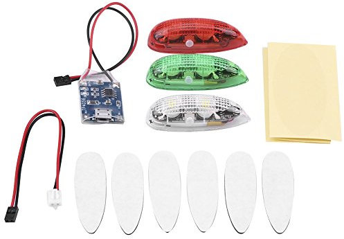 Naroote Drohne LED Licht,Drohne Blitzlicht Drohnen LED Licht, drahtloses Licht des Drohnen Blitz LED 3pcs / Set für RC Verlegenheits Flügel Flugzeug Hubschrauber