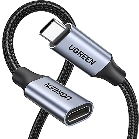 UGREEN USB C Verlängerung 10 Gbps USB 3.2, USB-C Verlängerungskabel 100W/4K 60Hz kompatibel mit iPhone 16/15, M3 MacBook Pro/Air, iPad Air 2024, Galaxy S24 Ultra Switch Konsolen usw. (Grau, 0.5m)