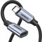 UGREEN 100W USB C Extension Cable 10Gbps 4K 60Hz USB 3.2 Male to Female Fast Charge Extension Lead Compatible with MacBook Pro M3, iPad Pro 2021/Air 5, iPhone 16/15, Galaxy S24 Ultra Silver, 0.5M