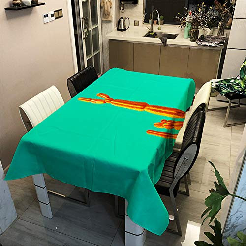 Morbuy Tischdecke 3D Kaktus Druck - Tischdecken Wasserdicht Lotuseffekt Abwischbar Abwaschbar Rechteckig Quadratisch Tischtuch für Dekoration Küche Garten Outdoor (60x60cm,Gelber Kaktus)