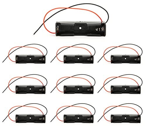 18650 Battery Holder,10PCS Battery Case,Serial Connection Single Slot Black Battery Holder Cell Battery Holder Case Holder,Battery Storage Holder with 2 Lead Wire for Electronic Equipment