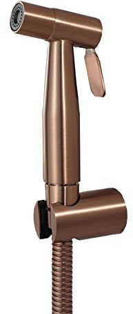 Ksunun Kit Bidet WC avec Douchette - Pulvérisateur de Bidet à Main en Laiton - Pomme de Douche Toilette avec Tuyau et Support Kit Douchette WC Mural, pour l'hygiène Personnelle,Rose Gold