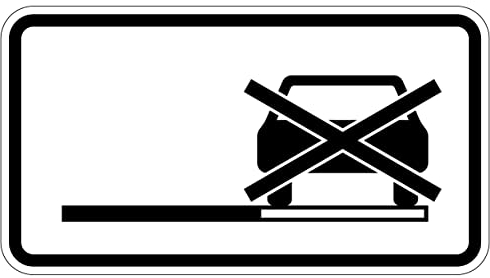 Aufkleber Verkehr Zusatzzeichen Haltverbot auch auf dem Seitenstreifen StVO Hinweis Schild Folie selbstklebend | Größe wählbar Made in Germany, Größe: 21x11,5 cm