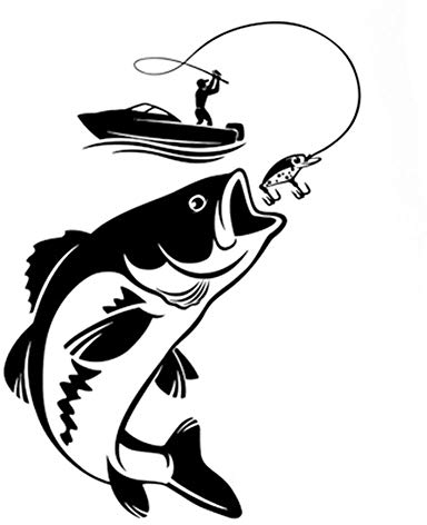 Generic SD4X Cool Fishing PET Reflective Car Sticker Cover Vehicle Decoration Creative and Useful Nice Design