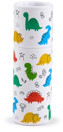 Puckator Dinosauria Jr Pencil Pot with 12 Colouring Pencils - Cute Stationary - Coloured Pencils - School Stationary - Pencil Roll - Colouring Pencil - Color pencils - Coloured Pencils for Adults