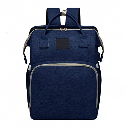 AJEYPMZ Wickeltasche mit Stubenbett, Wickelrucksack mit Moskitonetz, mit Kinderwagenhaken und Cartoon-Aufhängering,Blue,68 * 23cm