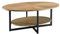 MODERION Ovaler Wohnzimmertisch, Couchtisch, Kaffetisch,Doppelschicht, Freizeittisch aus Massivholz, Minimalistischer natürlicher Stil, 110 x 66 x 45.5 cm (Hellbraun)