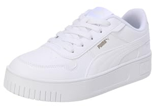 Puma Carina Street PS Female Kid Sneaker, Puma White-Puma White-Puma Gold, UK 1
