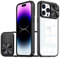 LIUKM Coque Compatible avec iPhone 14 Pro, Cache Camera Protection, Étui avec Cache Caméra Coulissante, composé d'un Dos en PC et d'un Cadre en TPU - Noir