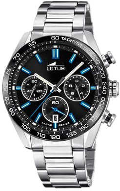 Lotus Herrenuhr Analog Edelstahl 316L Silber - Quarz Chronograph, Datum - Mineralglas, Wasserdicht 10 ATM - 18916/3 Special Prices