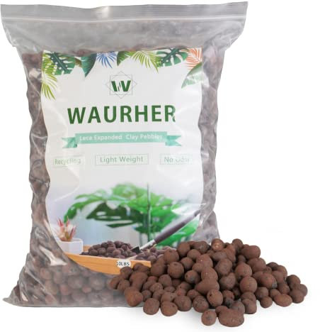 WAURHER Leca Expanded Clay Pebbles 10LBS Grow Media for Indoor Plants Hydroponic Growing Gardening System Supplies …