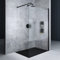 Mai & Mai Duschwand für Dusche Duschabtrennung 140x200cm Walk-In Schwarz ESG-Sicherheitsglas 8mm NANO Glas BRAM3 Bremen1MS