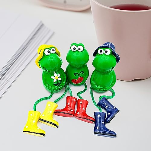 badaren Frösche Figuren Garten Deko, 3Stück Gartendeko für Draußen, Harz Frosch Gartendeko, Garten Frosch Figuren, Deko Frosch Statue für Außen Garten, Rasen, Balkon,Terrasse