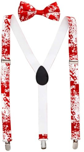 Goldschmidt Kostüme Hosenträger und Fliege Set längenverstellbar Deluxe (blutig)