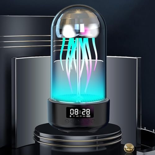 WHIPIN Jellyfish Bluetooth Speaker Night Light, Portable Dancing Jellyfish Bluetooth Speaker with Lights, Aquarium Tank Sensory Night Light with 7 Colours, Desktop Ornaments Decor Gift