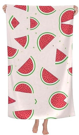Strandtuch mit Wassermelonen-Motiv, Mikrofaser, großes Badetuch für Damen, Kinder und Herren, 132,1 x 81,3 cm, Rosa