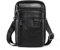 katloo Echtes Leder Doppel Taschen Gürtel Tasche Handy Holster für iPhone/Samsung Kleiner als 7 Zoll Handy Umhängetasche für Männer (Schwarz)