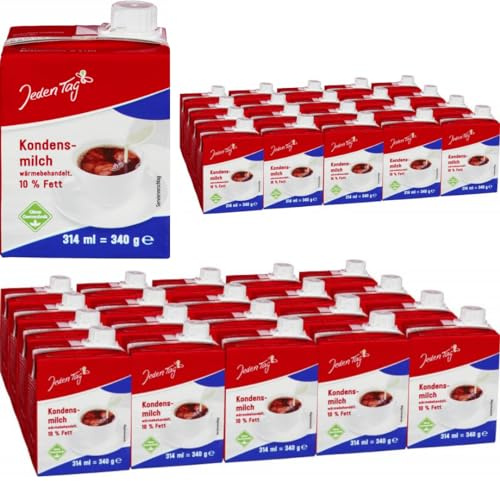 Jeden Tag Kondensmilch Kaffeetraum 10% Fett im 320 Mililiter x 40 STÜCK mit Pufai Grocery Gratis
