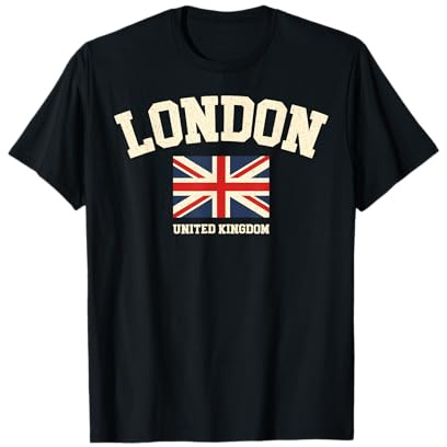 Vintage Londra Inghilterra Regno Unito Souvenir Retro Graphic Maglietta