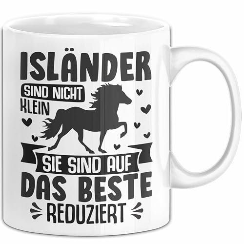 Isländer Pferde Tasse Geschenk Isländische Reiterin Geschenkidee Pferde-Liebhaber Geburtstag Kaffee-Becher (Weiß)